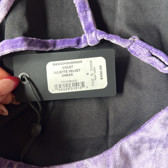 Rag & Bone Juliette Velvet dress in Violet - Picture 3 of 4
